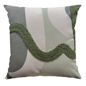 Capa Donatella Bordada 43 Cm X 43 Cm Verde / Cru