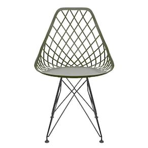 Cadeira para Sala de Jantar Kayla Eiffel Verde Militar