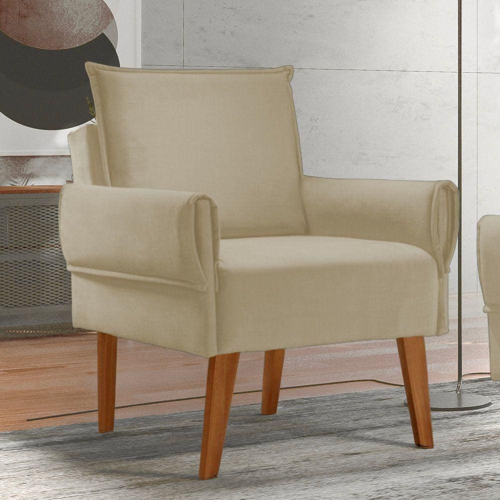 Poltrona para Sala de Estar Vintage Jolie/Bege
