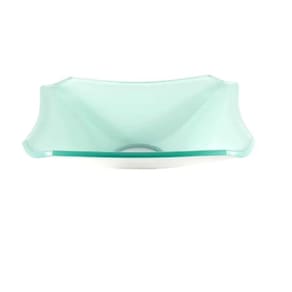 Cuba de Vidro Quadrada Chanfrada 30cm Branco