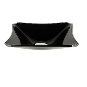 Cuba de Vidro Quadrada Chanfrada 30cm Preto