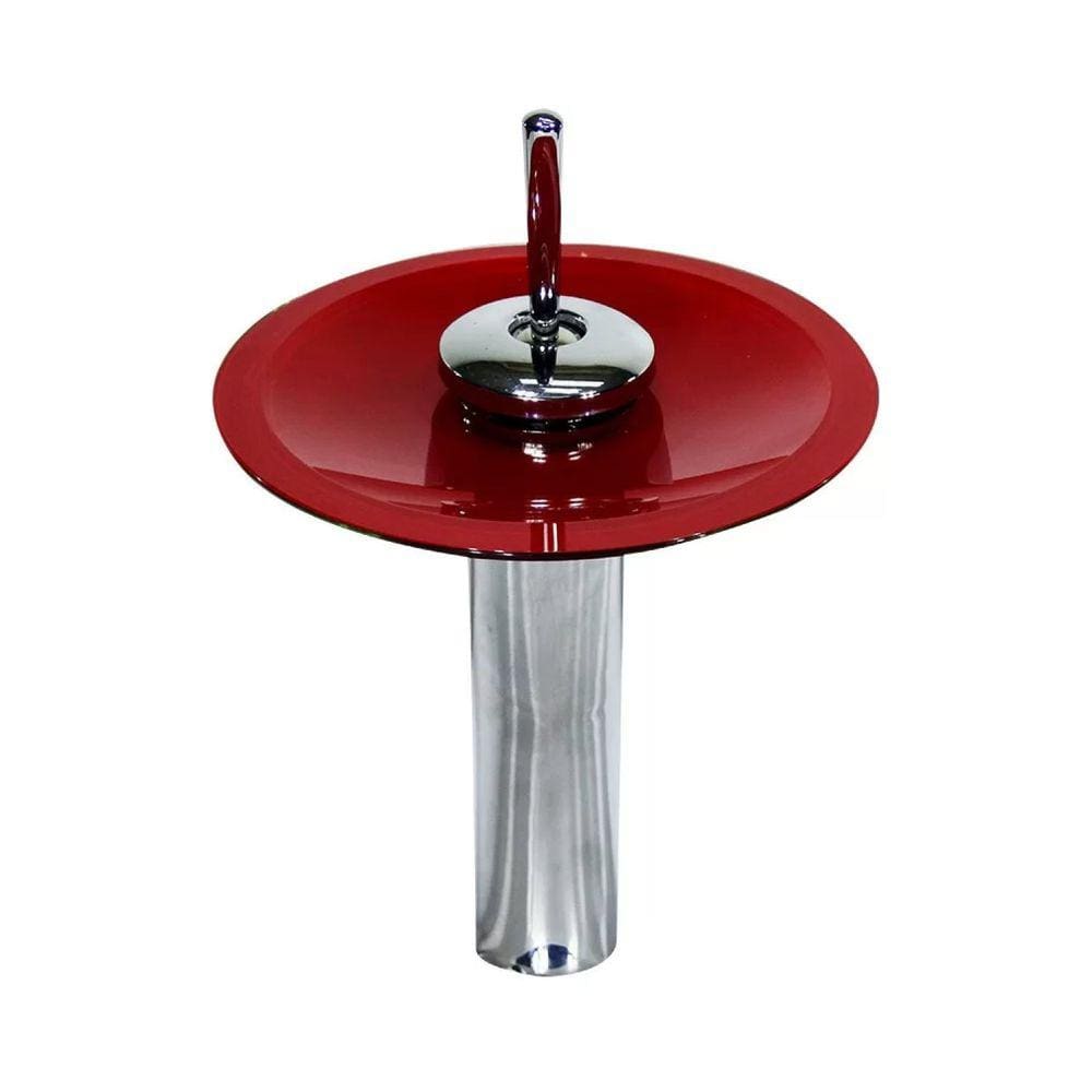 Torneira Monocomando de Vidro Redonda Alta Vermelho Ferrari