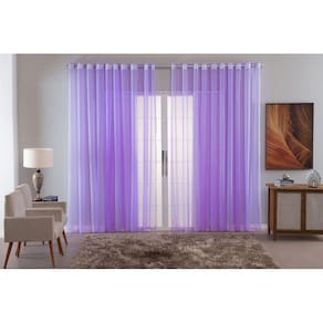Cortina Sala Quarto Voal Liso Delicate 400X2,50 Transparente