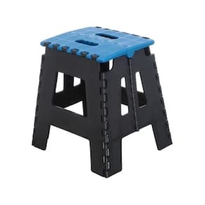 Banco Plástico Dobrável Azul - 32Cm Camping Manicure Pesca