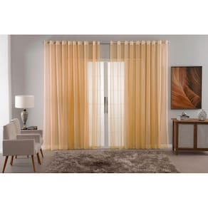 Cortina Sala Quarto Voal Liso Delicate 300X250 Transparente