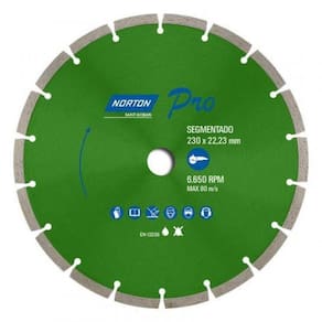 Disco Diamantado 9" Segmentado Pro Continuo - Norton
