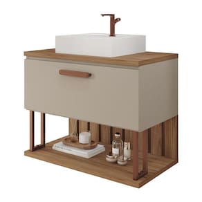 Gabinete de Banheiro Duna com Cuba 60cm Cappuccino/Freijo - MGM