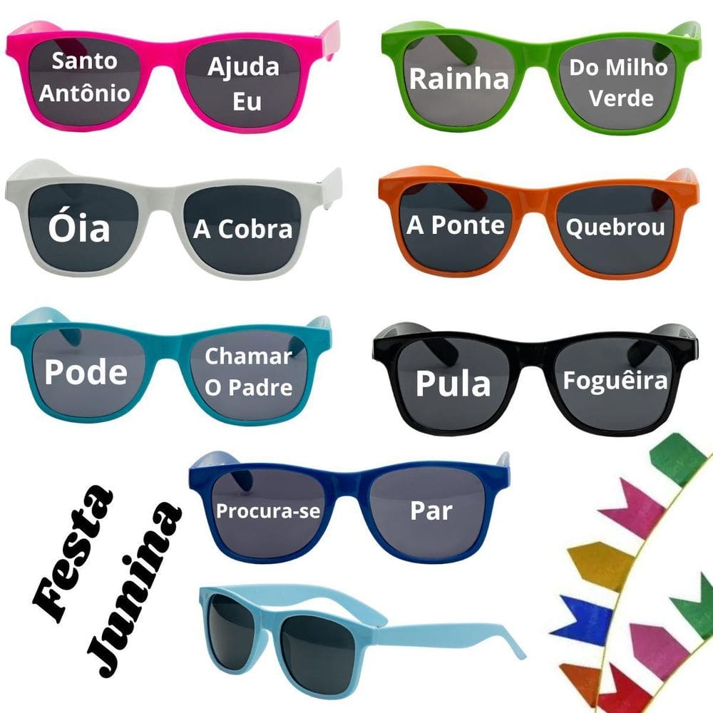 10 Óculos Festa Junina Pula Fogueira Festa Arraiá