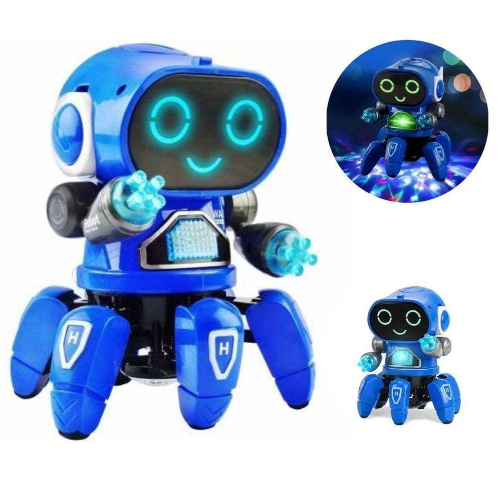 Robô Lady Infantil Dançante Som Luz Brinquedo Azul