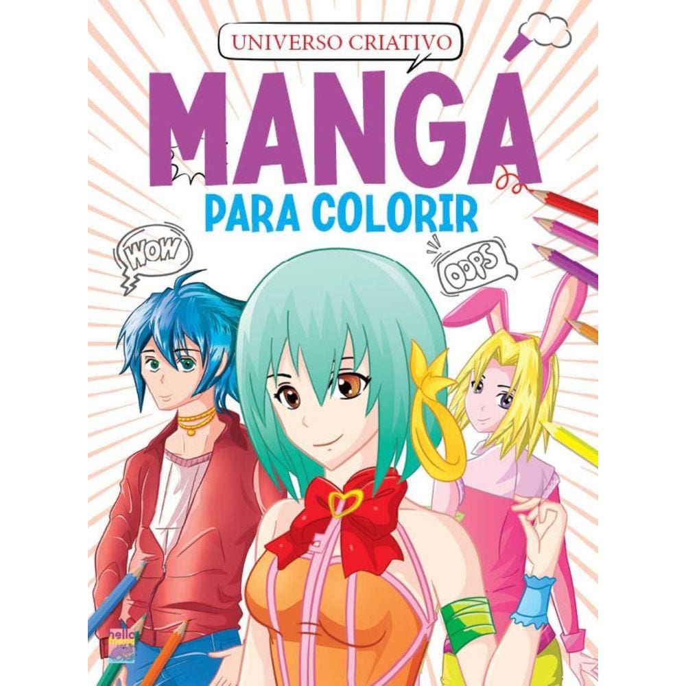 Mangá Para Colorir - Universo Criativo - Roxo