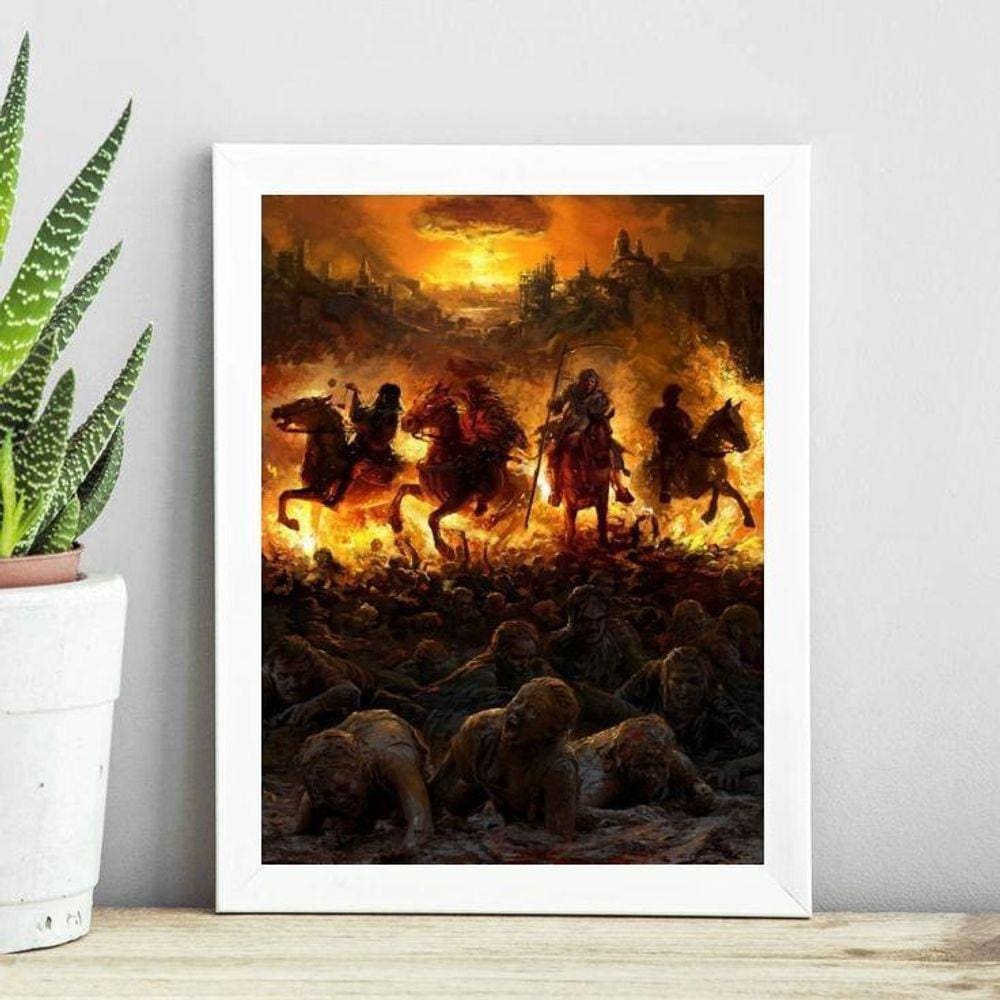 Quadro Os Quatro Cavalheiros Do Apocalipse 24X18Cm