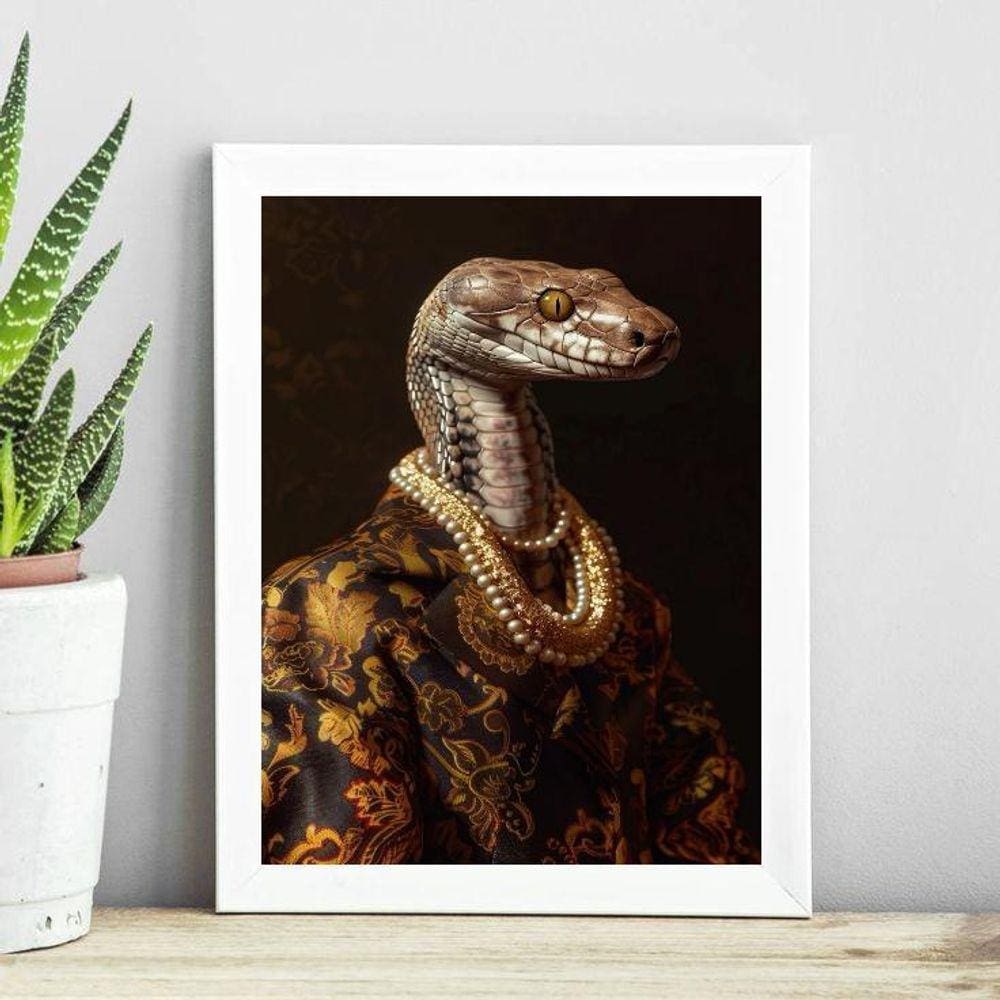 Quadro Decorativo Senhora Cobra 33X24Cm