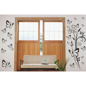 Adesivos Decorativo de Sala Quarto Kit Borboleta E Floral