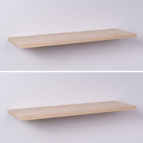 Kit Com 2 Prateleiras 60 X 20cm Suporte Invisivel - Cor Madeira Clara