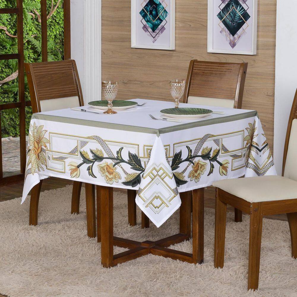Toalha De Mesa Para 4 Lugares 1,50X1,50 Decorativa