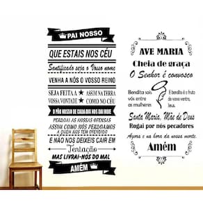 Adesivo Decorativo De Parede 2 Oração Pai Nosso E Ave Maria