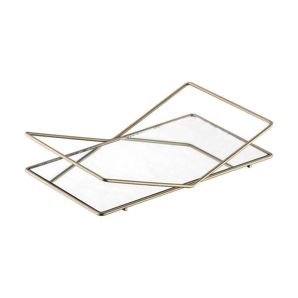 Bandeja Hara Jade Espelhada 20 X 10 Cm Cor:champanhe