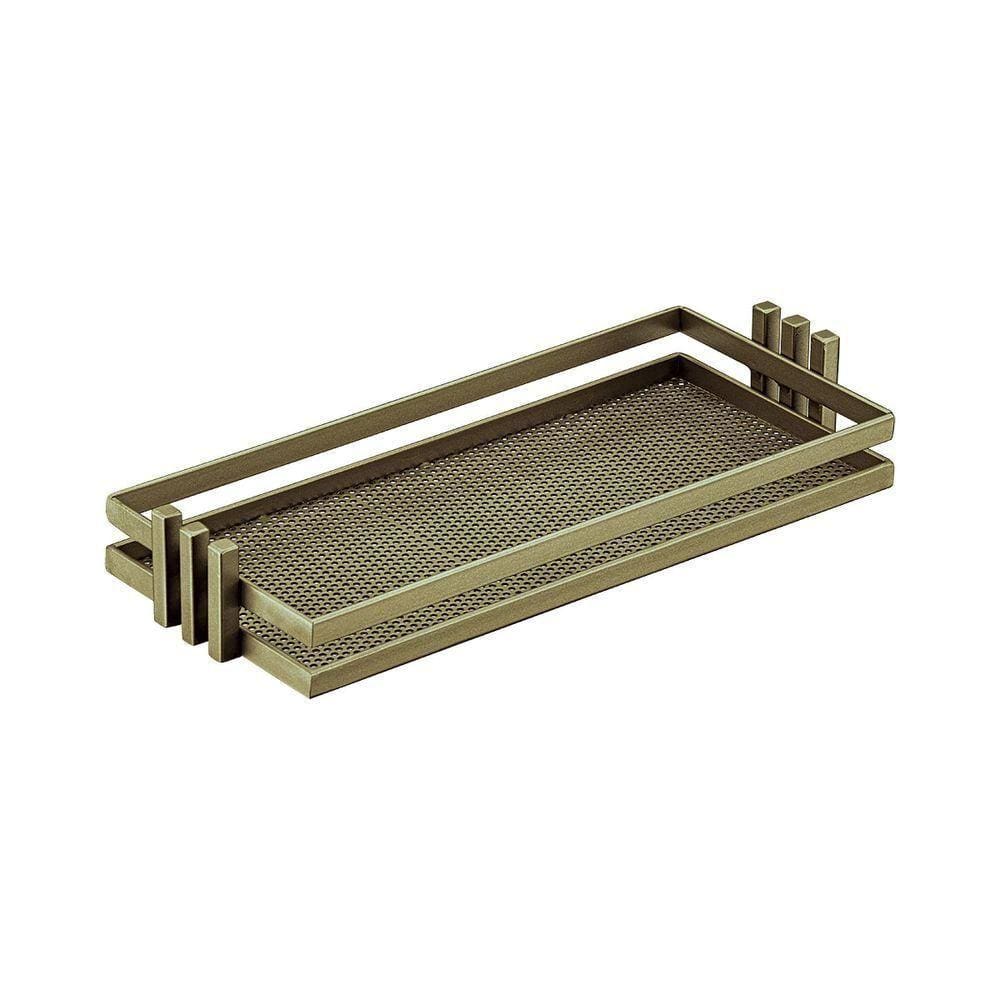 Bandeja Multiuso Hara Lívia 32,5 X 14 Cm Cor:champanhe