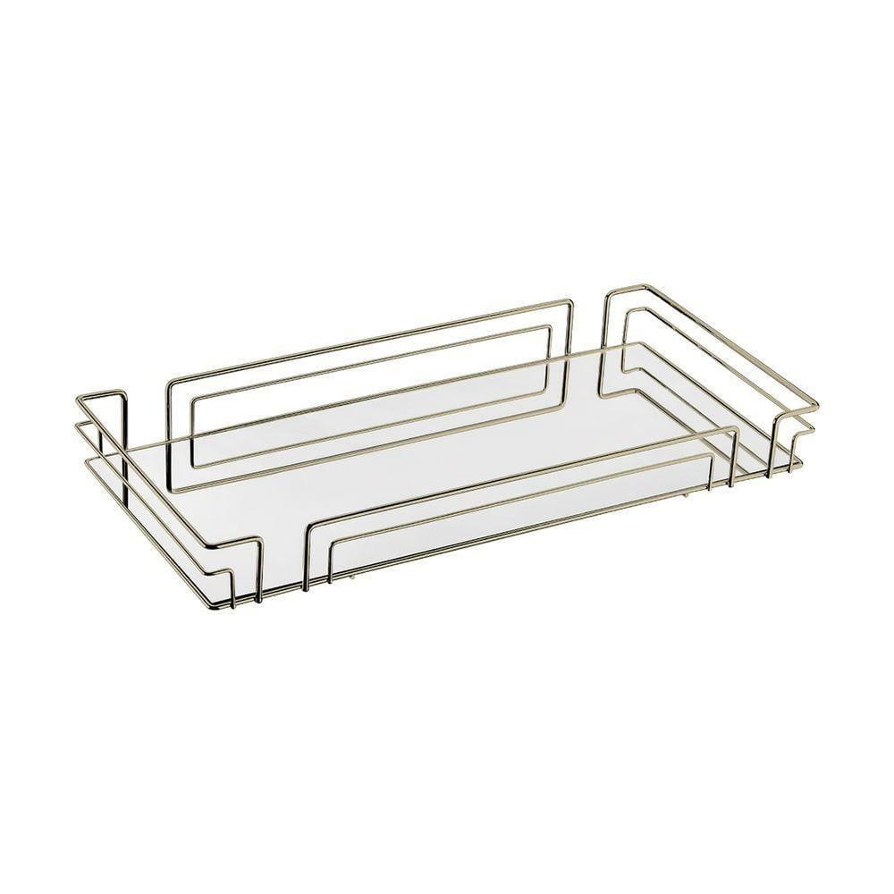 Bandeja Multiuso Hara Luiza Retangular 66,5 X 31,5 Cm Cor:champanhe