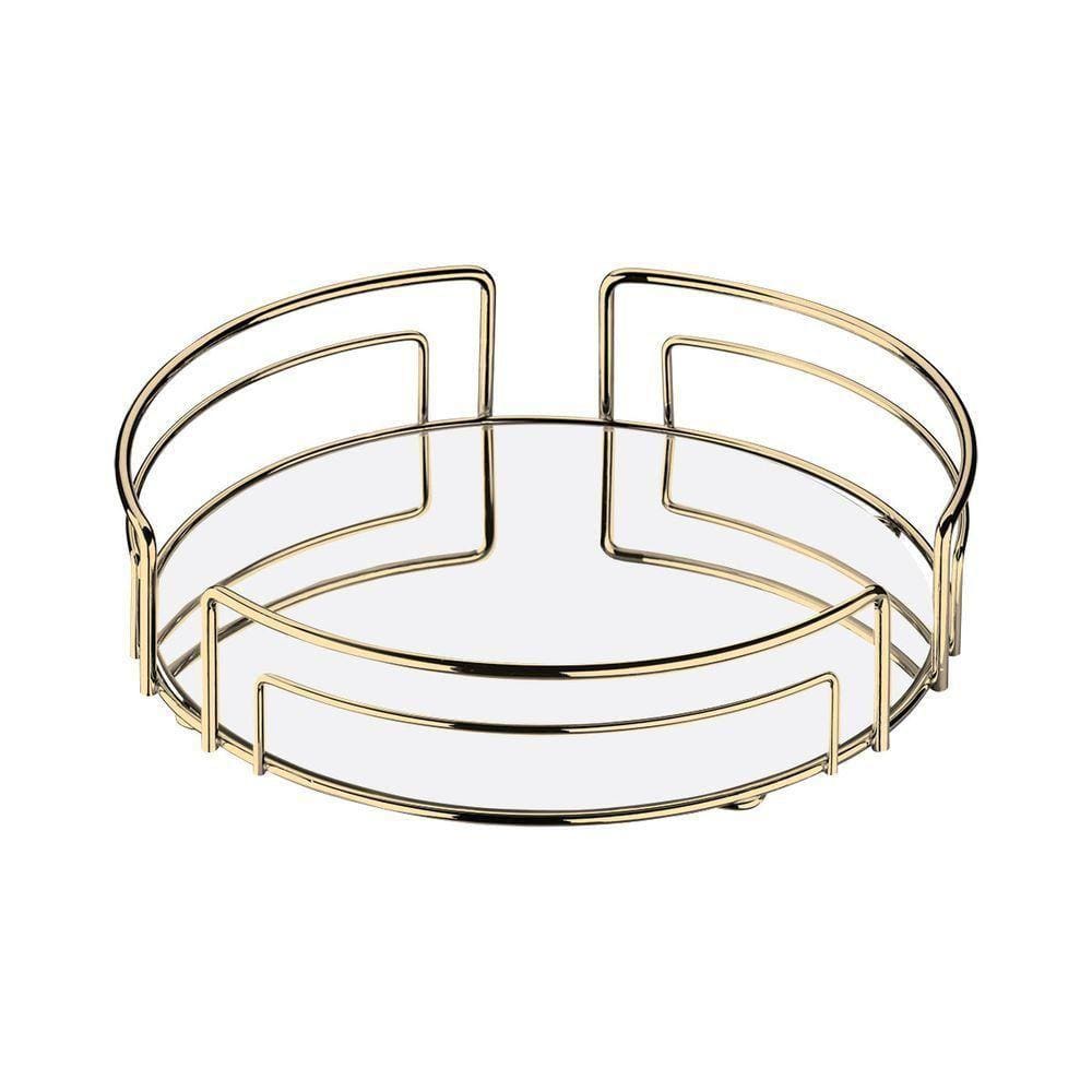 Bandeja Multiuso Hara Luiza Redonda 45cm Diâm. X 8,5cm Alt. Cor:dourado