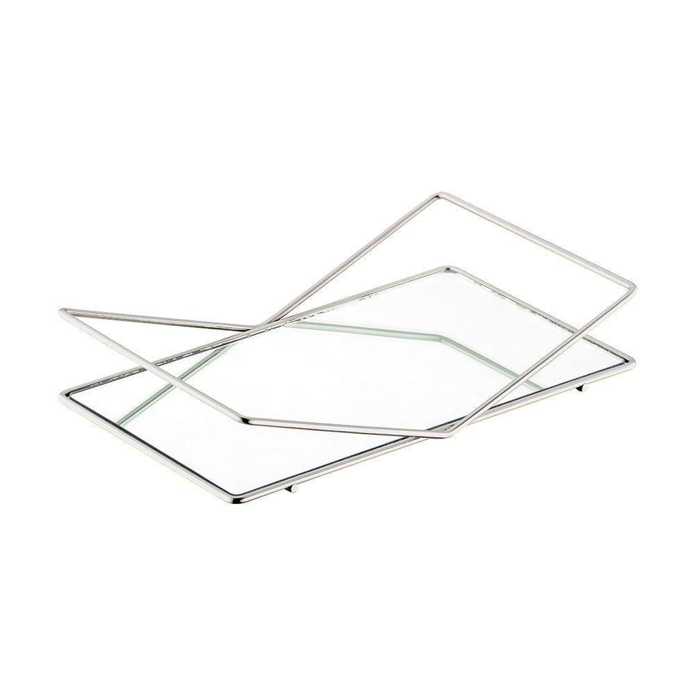 Bandeja Hara Jade Espelhada 20 X 10 Cm Cor:cromado