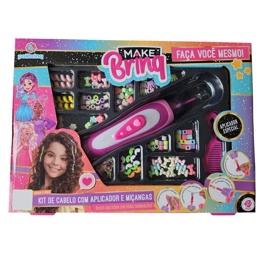 Brinquedo de Menina Kit Aplicador Miçangas Tererê Make Brinq