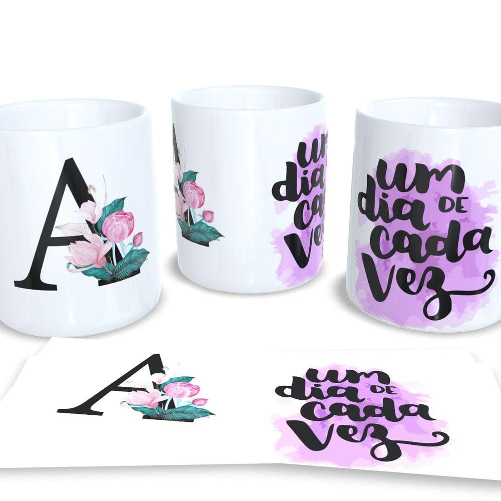 Canecas Personalizadas Alfabeto Flores
