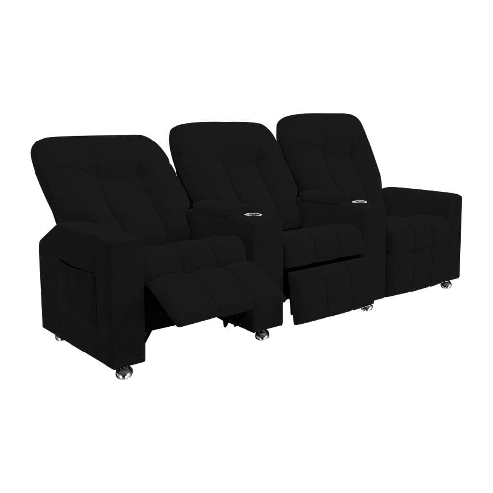 Poltrona Reclinável 3 lugares para Sala de Cinema Romeo F05 Veludo Preto - Lyam Decor