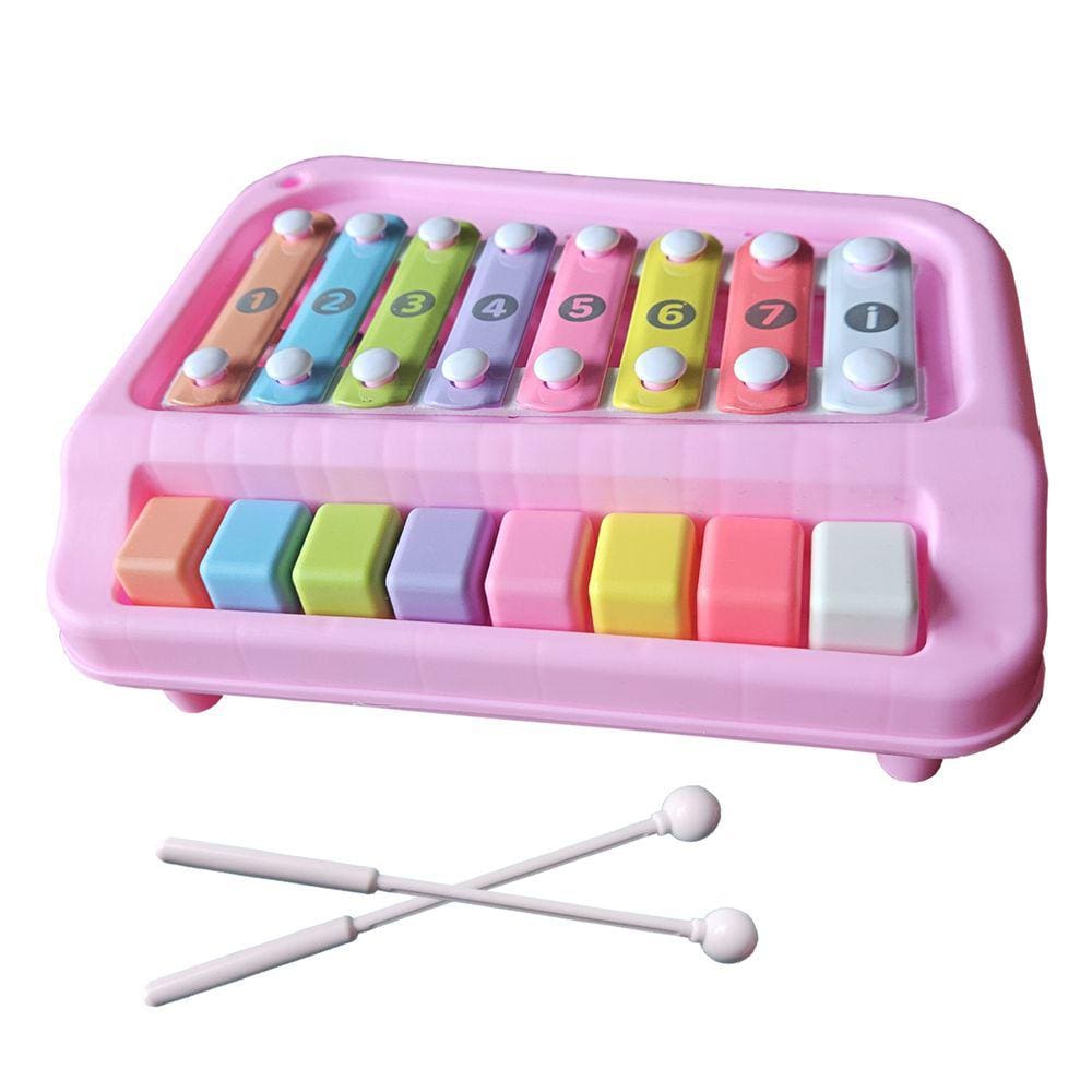 Brinquedo Piano Xilofone Infantil com 2 Baquetas Baby Poli