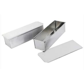 5 Assadeiras 30X10x10 Pao De Forma Estampada Aluminio Com Tampa - Imeca