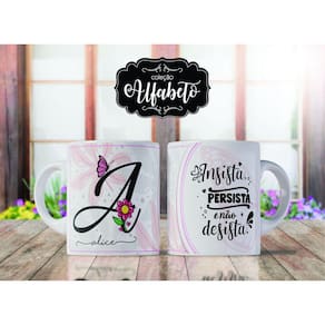 Canecas Personalizadas Alfabeto Borboleta Letra A