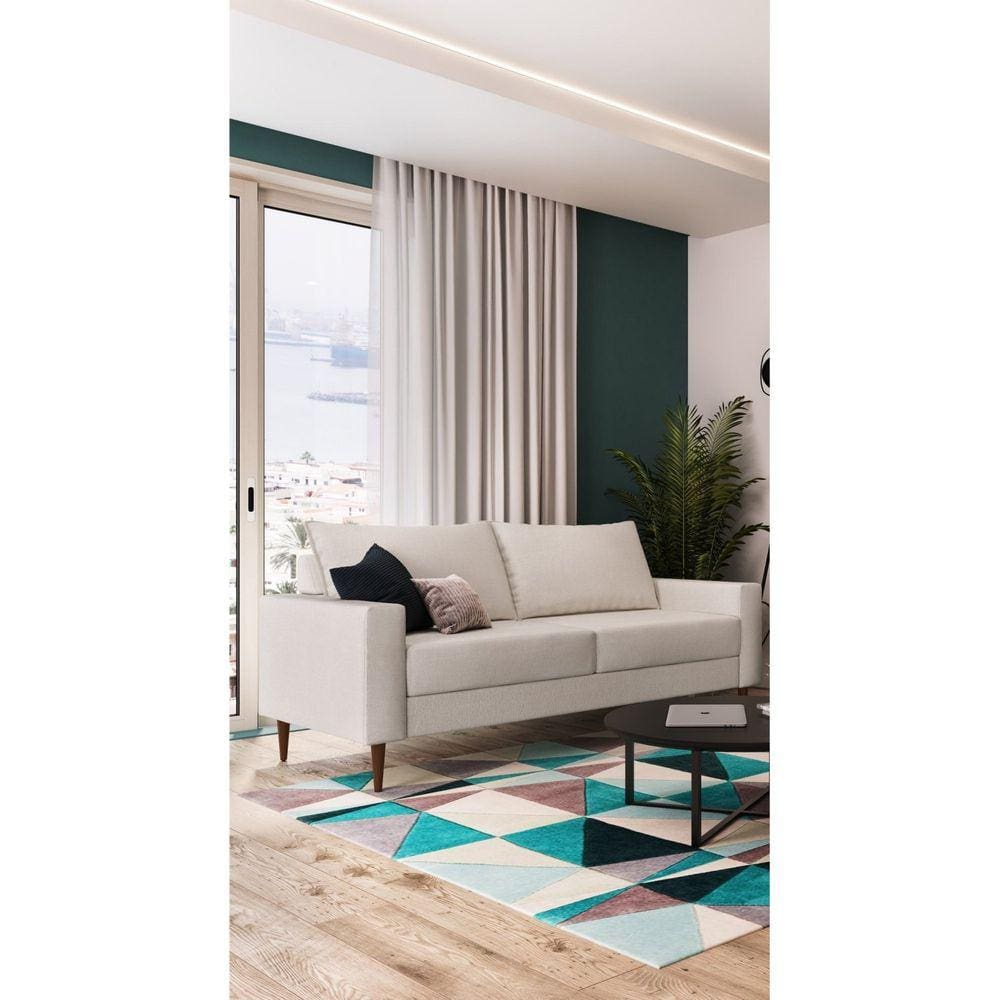 Sofá 2 Br 0,15 2 Ass 0,80 Ascona 3 Lugares Bipartido Off White