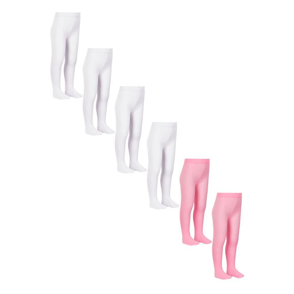 Kit com 6 Meias Calças Bebê Fio 70 Cute Lobinha 2554-001 Colorido