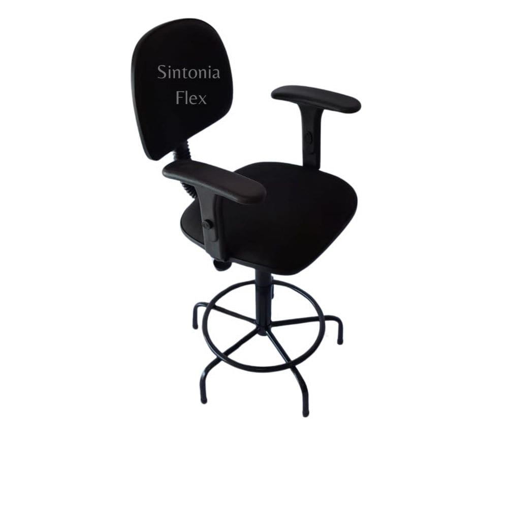 Cadeira Secretaria Caixa Alta Braço Regulagem Altura Base