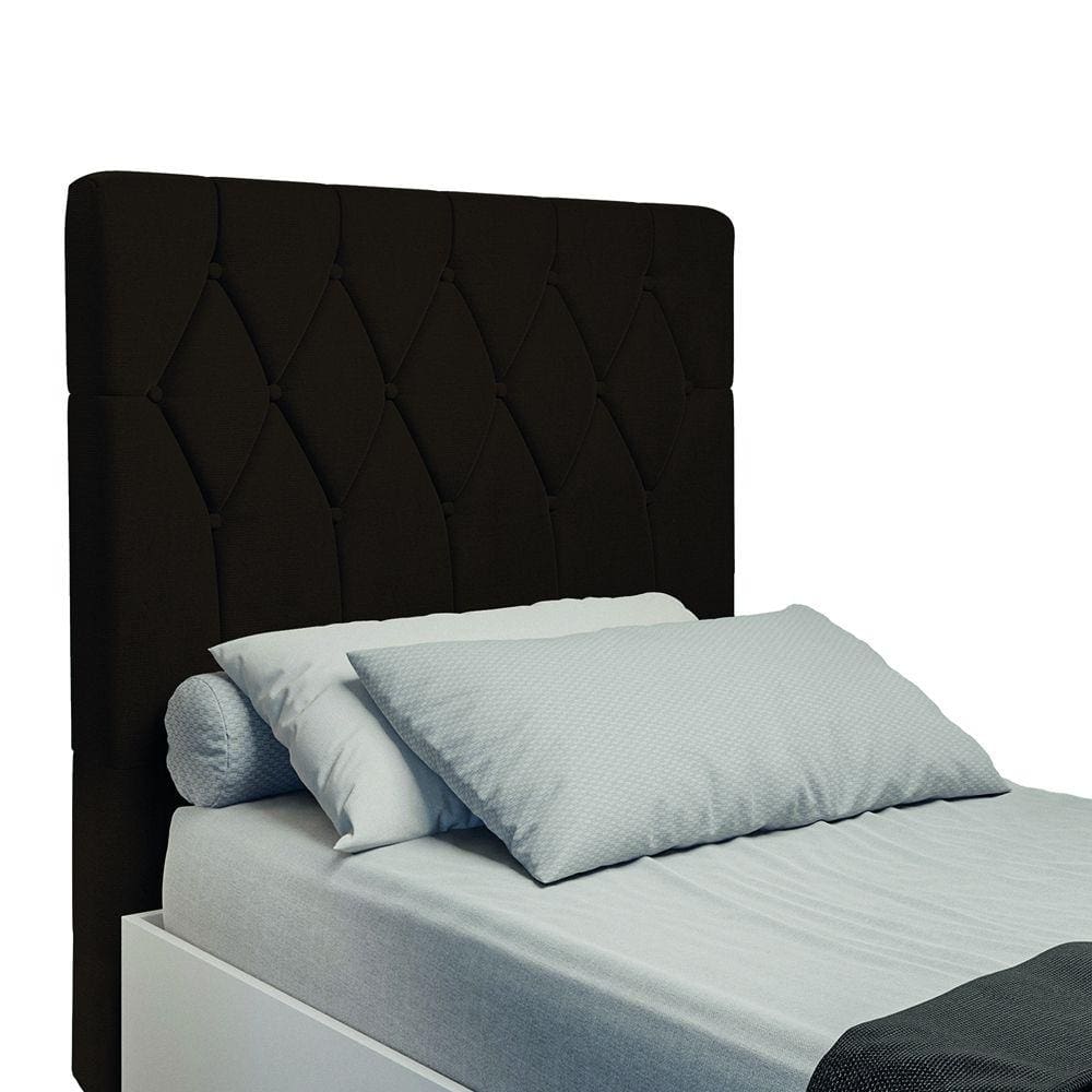 Cabeceira Estofada Para Cama Box Solteiro Miami de 0,88m Suede Dobuê