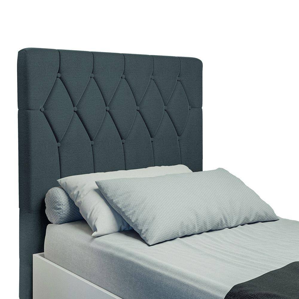 Cabeceira Estofada Para Cama Box Solteiro Miami de 0,88m Suede Dobuê