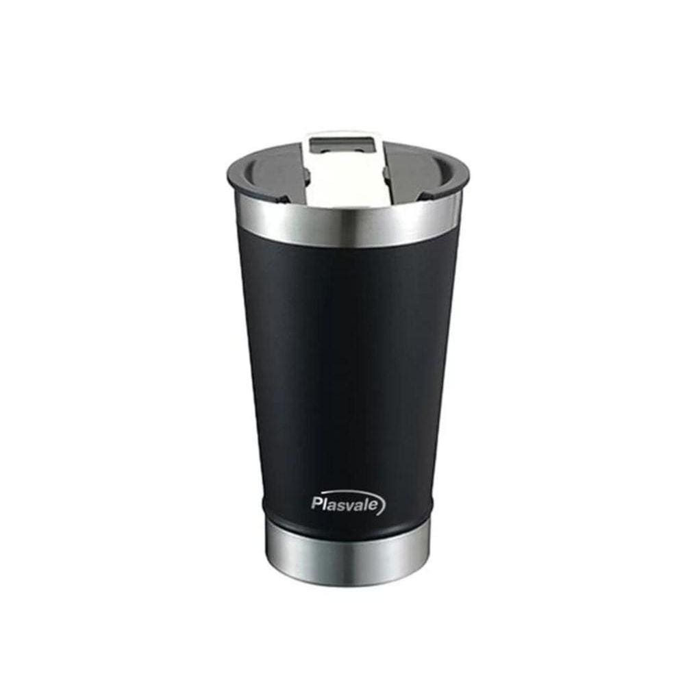 Copo Térmic Tampa Abridor De Garrafa Preto 650Ml Plasvale