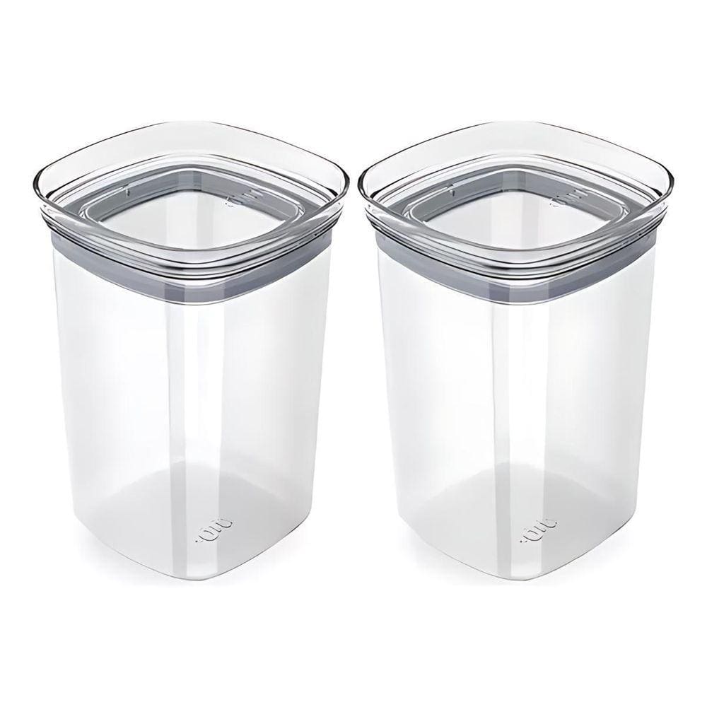 Conjunto 2 Potes Herméticos Organizador Cozinha Quadrado 1L