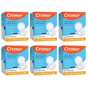 Kit 6 Cxs Absorvente P/seios Cremer Super Confort C/30