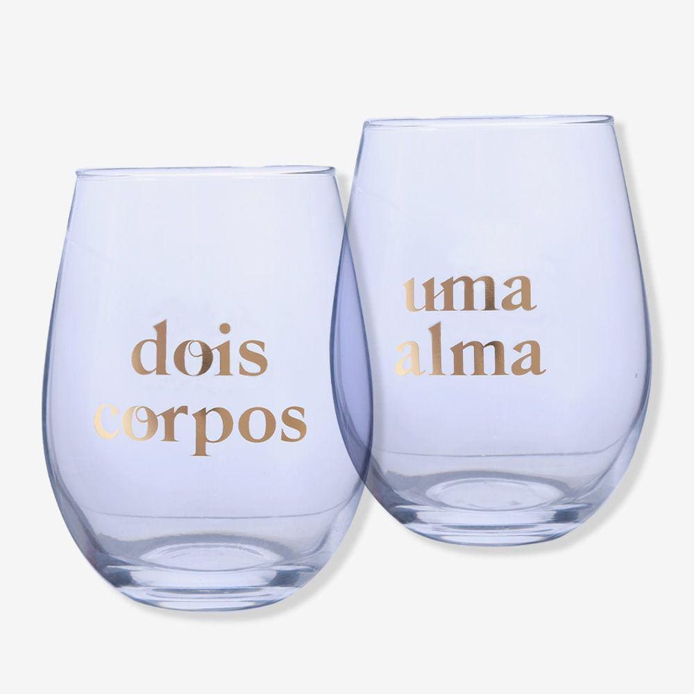 Kit C/ 2 Copos Egg Glass Amor Dois Corpos - Zona Criativa