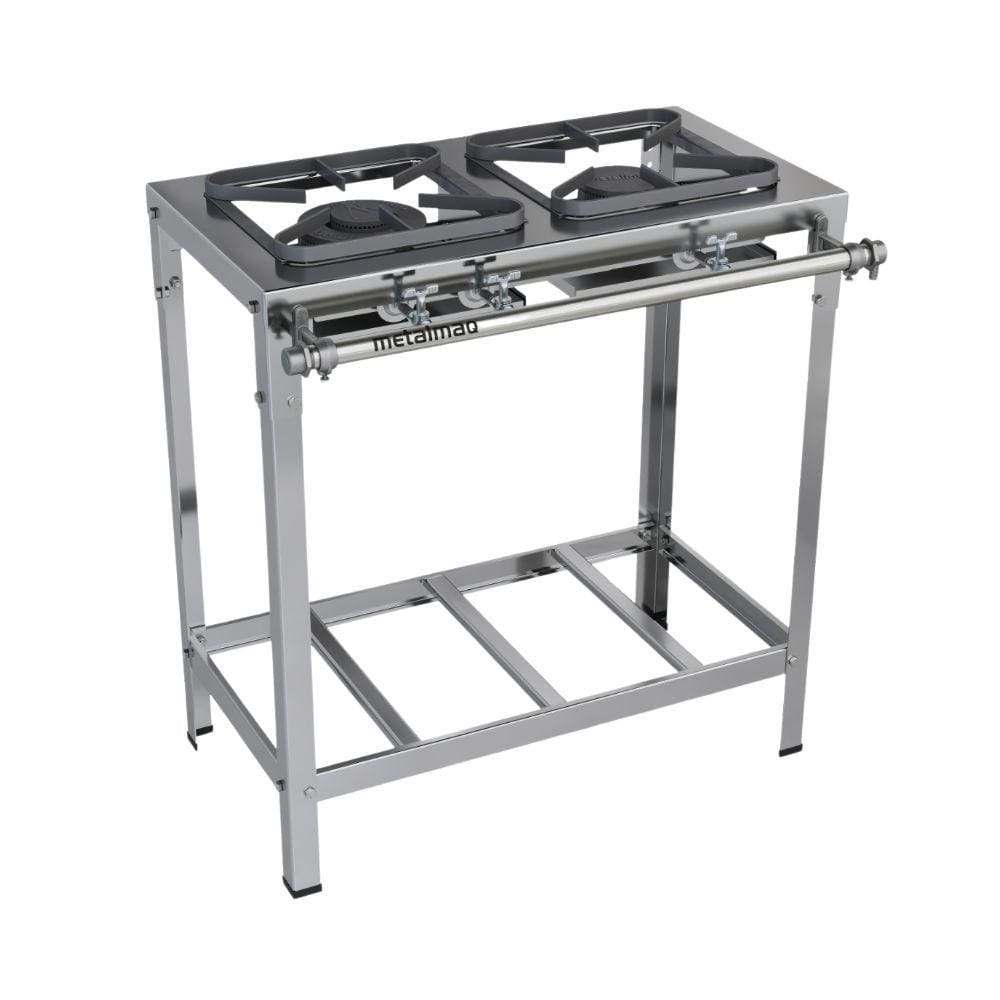 Fogão Industrial 2 Bocas 30x30 Inox P5 Top Metalmaq (GLP)