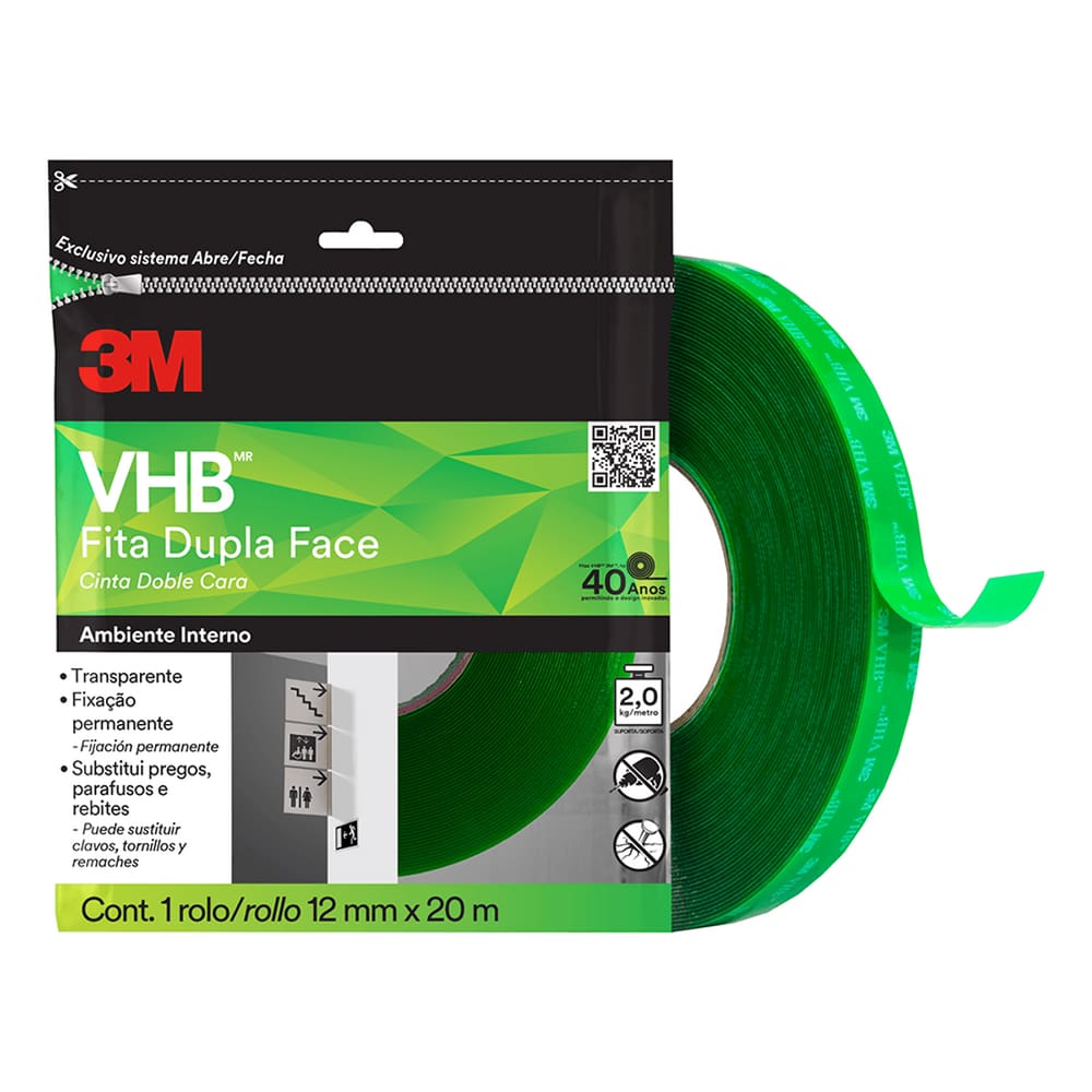 Fita Dupla Face VHB 12MM X 20M - 3M