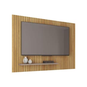 Painel Para Tv Até 75 Polegadas 1,80m Ripado Com Prateleira França Buriti - Fendi Caemmum Bur-fendi