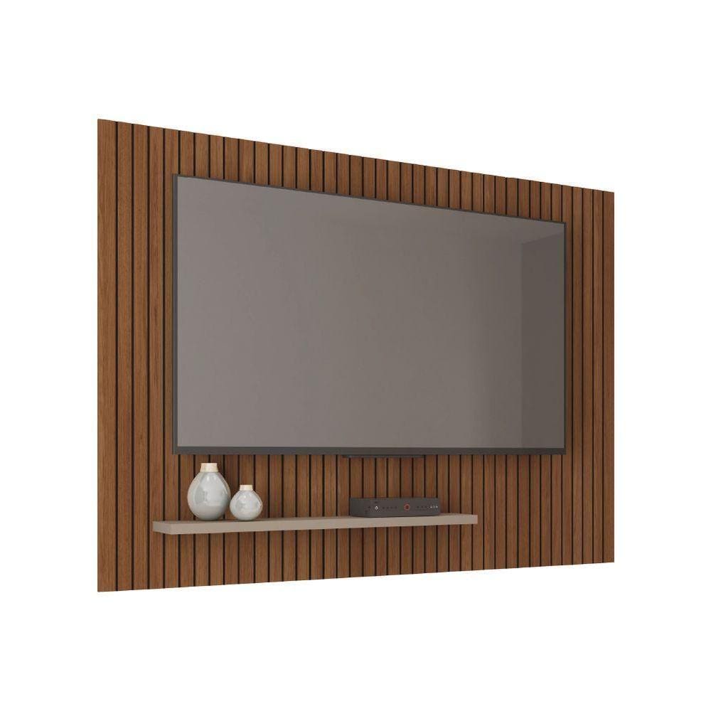Painel Para Tv Até 75 Polegadas 1,80m Ripado Com Prateleira França Fendi - Havana Caemmum Fendi-hava