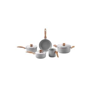 Jogo Conjunto de Panelas Brinox Antiaderente Ceramic Life 5 Peças Easy Gris