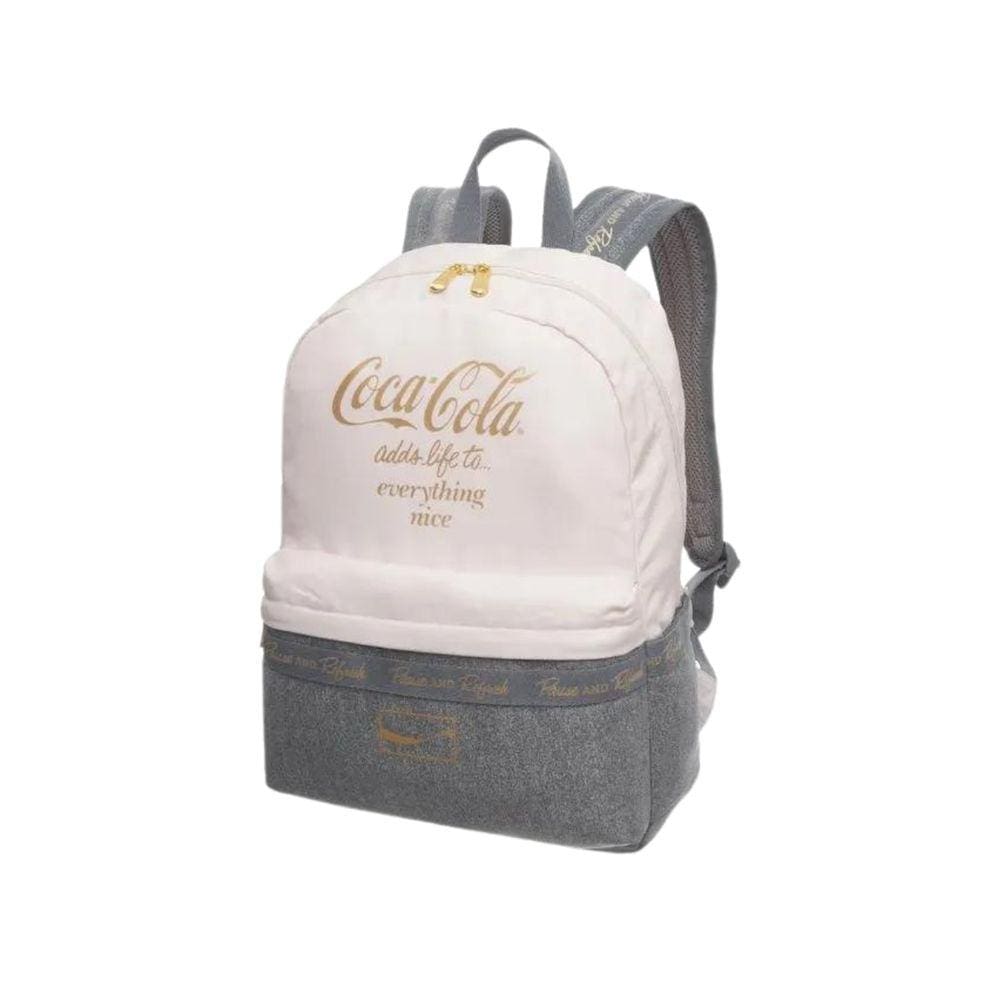 Mochila Coca-Cola New Play Cinza Branco