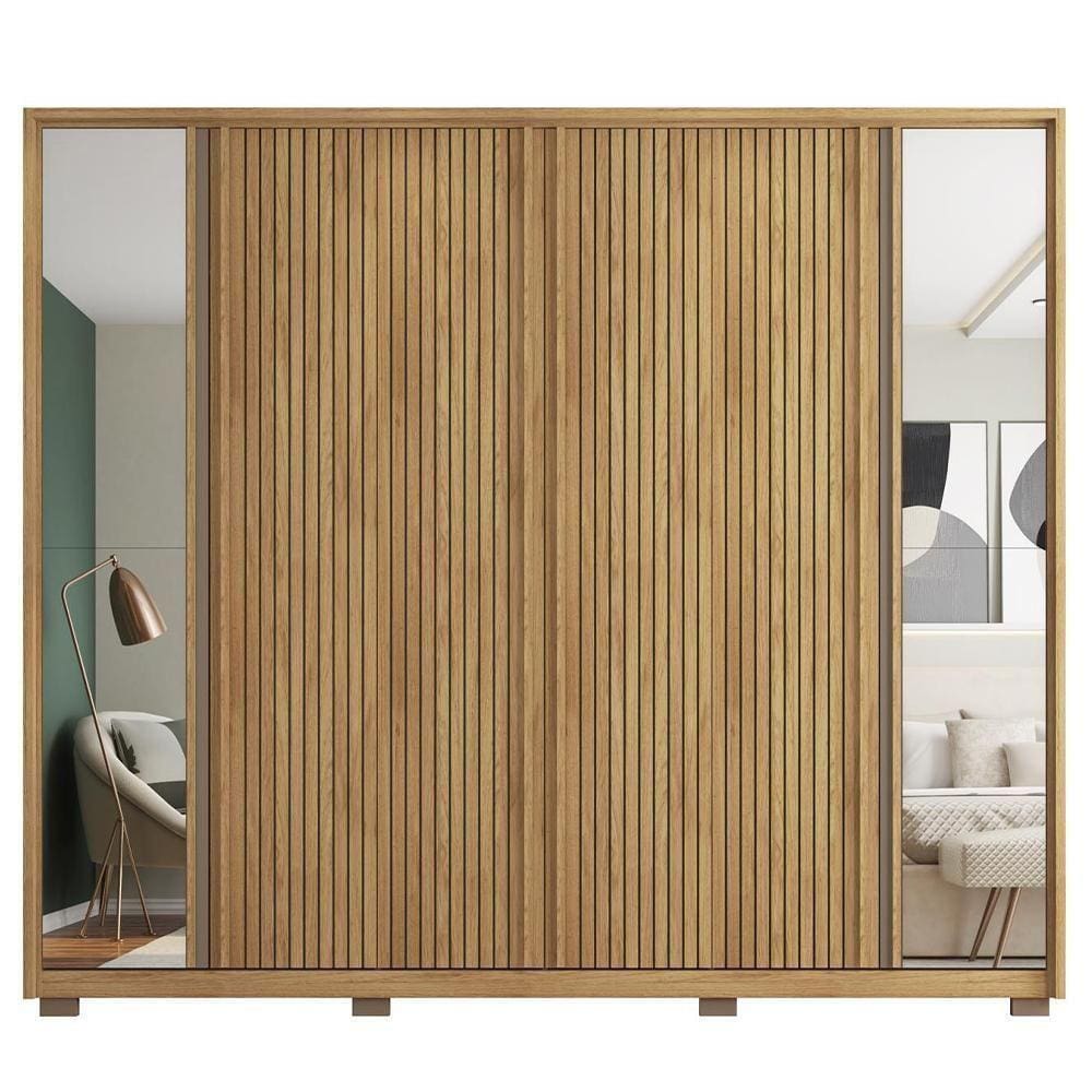 Guarda Roupa Grande 6 Portas 2 Espelhos Marrom Proximus