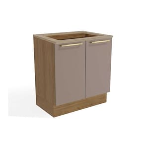 Gabinete De Cozinha Modulado Balcão Botanic M623 P-cooktop 2 Portas C-tampo 80cm Nogueira-fendi-nogueira - Kappesberg
