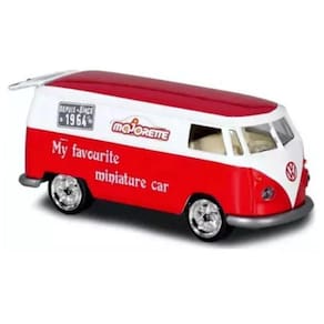 Miniatura Majorette Street Cars Kombi 1/64 Metal Vermelha e Branca
