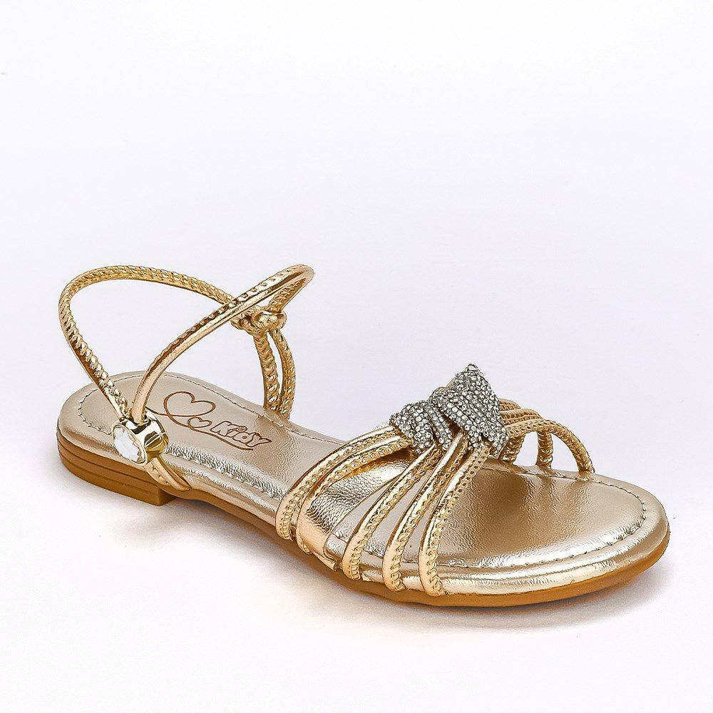 Sandália Infantil Feminina Kidy Flat Ibiza Dourada
